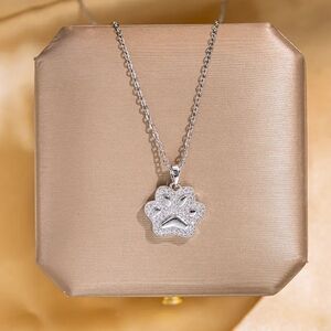 Silver Paw Pendant Necklace